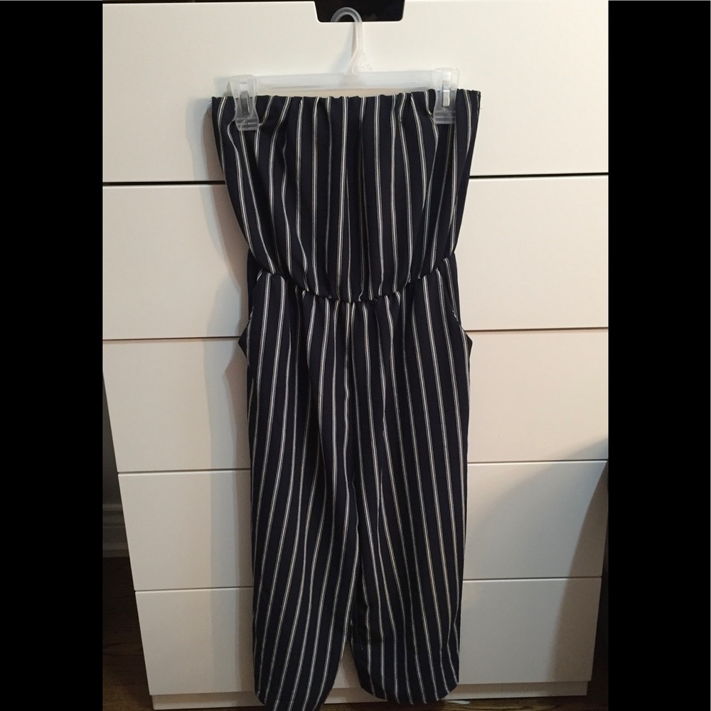 Navy blue striped jumper